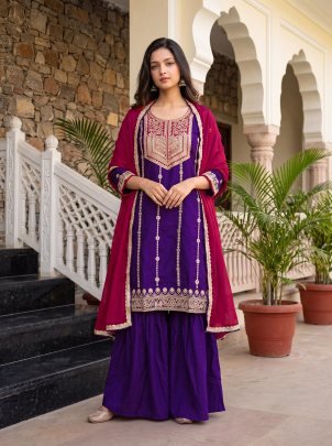 Lining Embroidered Anarkali 3 pcs  Set