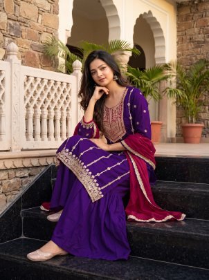 Lining Embroidered Anarkali 3 pcs  Set