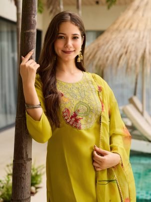 Liril Rayon Straight Kurta Pant With Taby Dupatta