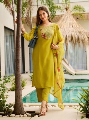 Liril Rayon Straight Kurta Pant With Taby Dupatta