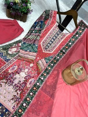 Maroon A Line Kurti Palazzo Set