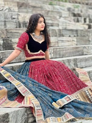 Maroon Muslin Cotton Printed Lehenga Choli With Dupatta 