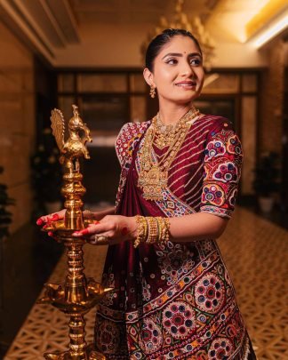 Maroon Muslin Cotton Real Mirror Work Lehenga Choli