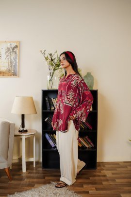 Premium Rayon Cotton Maroon Cord Set