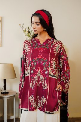 Premium Rayon Cotton Maroon Cord Set