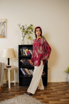 Premium Rayon Cotton Maroon Cord Set