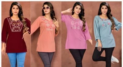 Maroon Rinkal Cotton Short Kurti Top