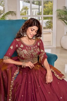Maroon Wedding Lehenga Set
