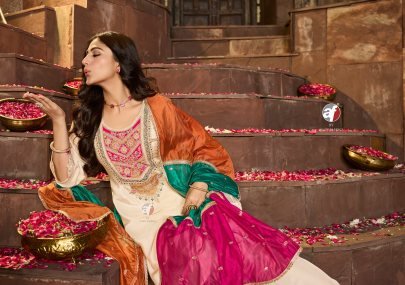 Meherbano Multiwork White Kurti Set