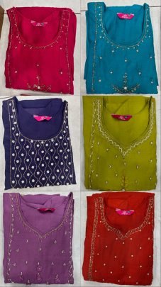 Mul Chanderi Fabric Purple Colour Ready Made Suit