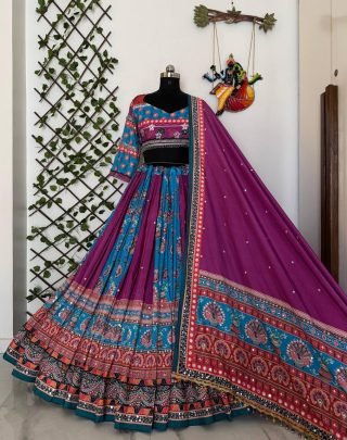 Navratri Special Muslin Cotton Digital Print Lehenga Choli