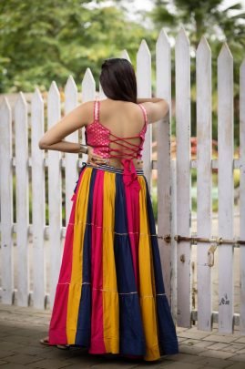 Multicolor Frilled Pattern Navratri Lehenga Choli