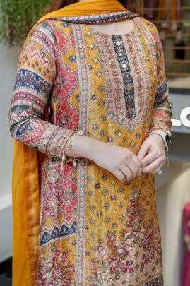Mustard Printed Kurti Palazzo Set