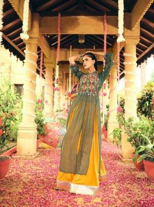 Navratri Special Embroidered Faux Georgette Choli With Rayon Lehenga