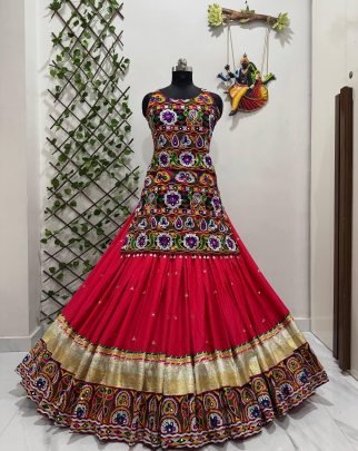 Navratri  Special Indowestern Lehenga Set With Gamthi Work