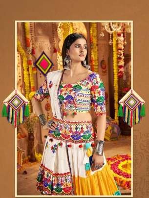 Navratri Special Vibrant Traditional Gujarati Embroidered Chaniya Choli