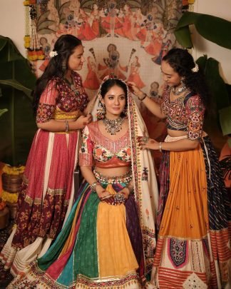 Navratri  Special  Muslin Cotton Real Mirror Work Lehenga Choli