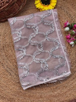 Net Fabric Baby Pink Colour Saree