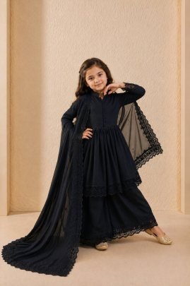 Noir Princess Kids Luxury Roman Silk Gown Set