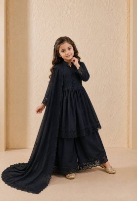 Noir Princess Kids Luxury Roman Silk Gown Set