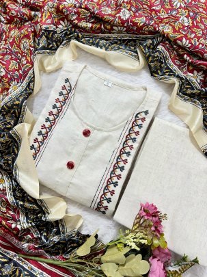 Off white Royal Chanderi Grace Set