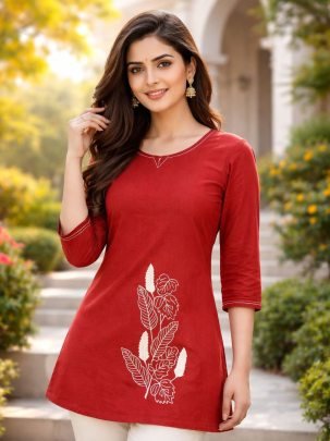 Office  Wear  Orange  Colour   Ladies Top