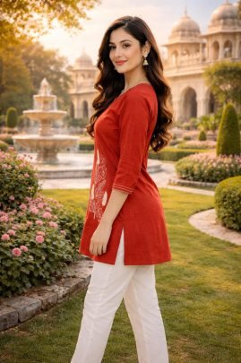 Office  Wear  Orange  Colour   Ladies Top