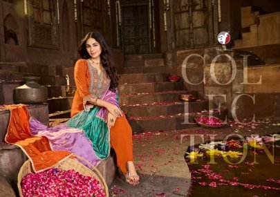 Opulent Organza Dupatta  Orange Kurti Collection