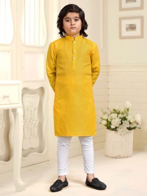 Party Wear Yellow  Colour  Kurta and Pyjama Set
