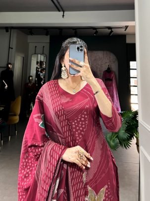 Partywear Blooming  Maroon Suits For Women