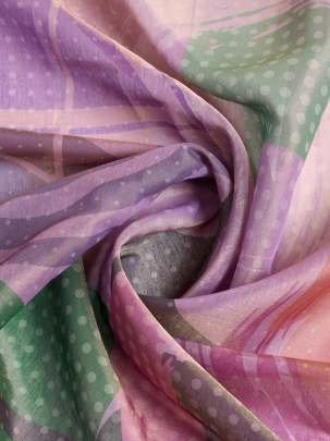 Pastel Floral Printed Silk Saare With Matching Designer Blouse