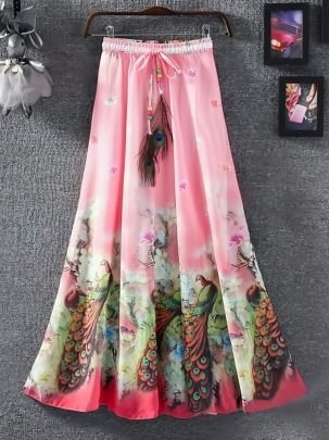 Peacock Digital  Print  Ladies Skirt