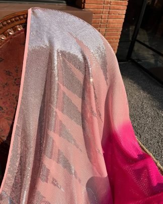 Party Wear Duel Shade Faux Georgette Sequence Work Saree