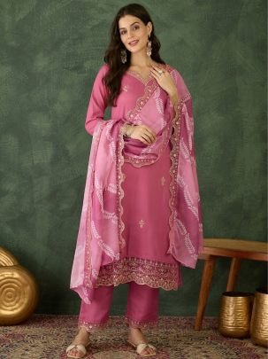 Pink Designer  Wear Ready made Suit