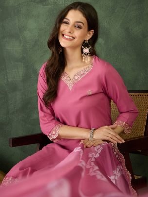Pink Designer  Wear Ready made Suit