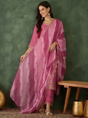 Pink Designer  Wear Ready made Suit