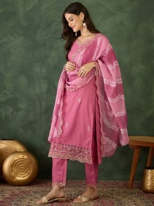 Pink Designer  Wear Ready made Suit