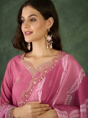 Pink Designer  Wear Ready made Suit