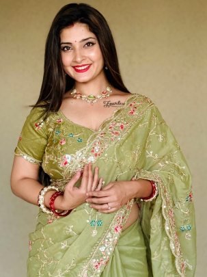 Pista Colour Georgette Fabric Saree