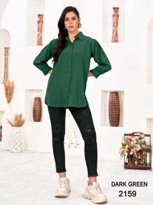 Plain Green Colour Ladies  Shirt
