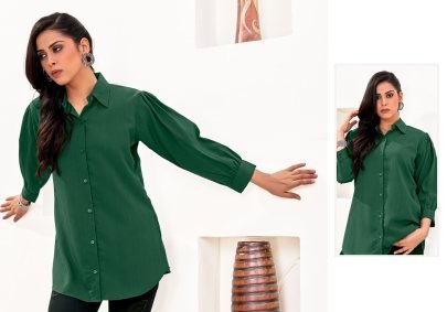 Plain Green Colour Ladies  Shirt