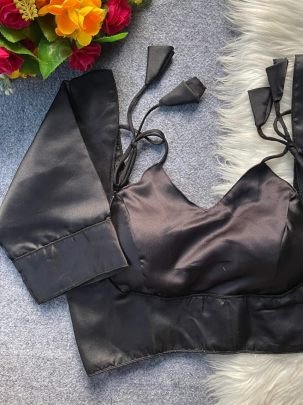 Plain Patten  Black Colour Blouse