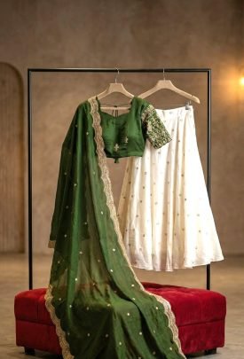 Pongal Style Wear Pista Colour  Lehenga Choli