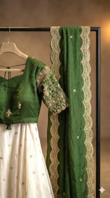 Pongal Style Wear Pista Colour  Lehenga Choli