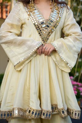 Premium Cream Colour  Sharara Suit