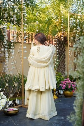 Premium Cream Colour  Sharara Suit