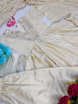 Premium Cream Colour  Sharara Suit