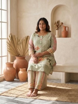 Premium Viscose Chanderi Fabric Co Ord Set