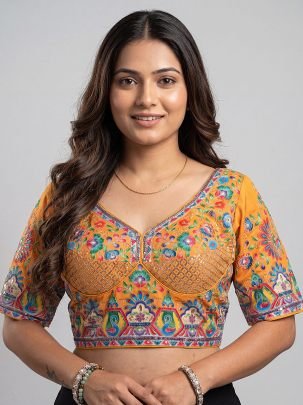 Premium Viscose Fabric Yellow Colour Ready Made Blouse