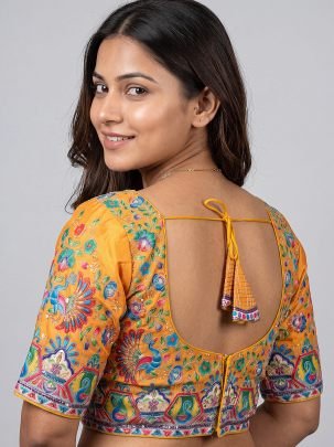 Premium Viscose Fabric Yellow Colour Ready Made Blouse
